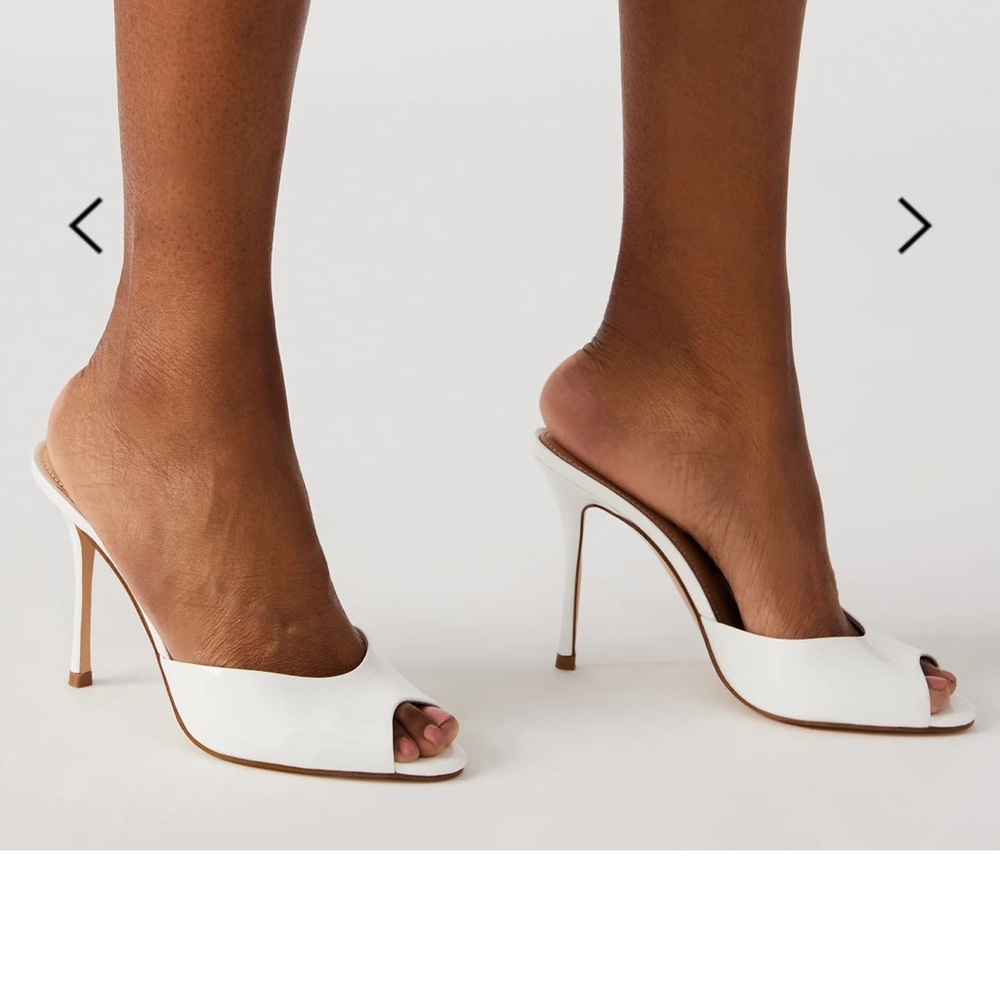 Steve Madden Priya White Women's Heels Mules